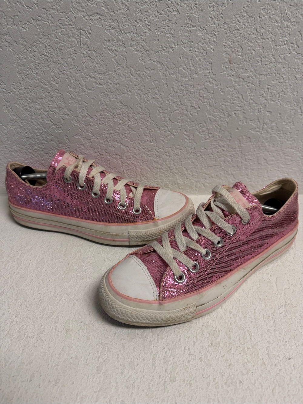 Converse all star Pink Glitter Low-Top Sneakers W 7.5
